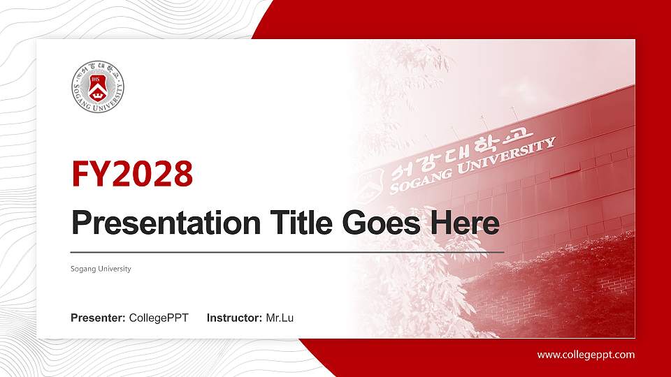 Sogang University Academic Presentation/Research Findings Report PPT Template16:9 ratio PPT effect preview image