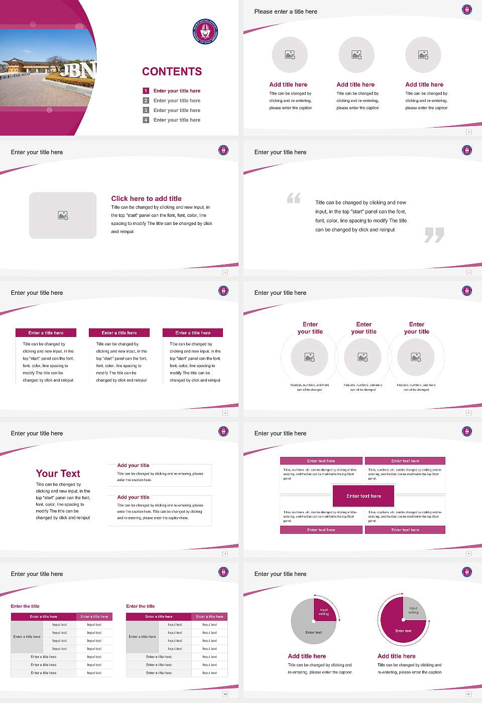 Jeonbuk National University Course/Courseware Creation PPT Template16:9 ratio PPT effect preview image2