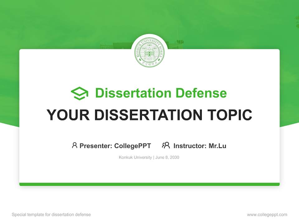 Konkuk University Graduation Thesis Defense PPT Template4:3 ratio PPT effect preview image7