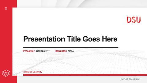 Dongseo University Thesis Proposal/Graduation Defense PPT Template