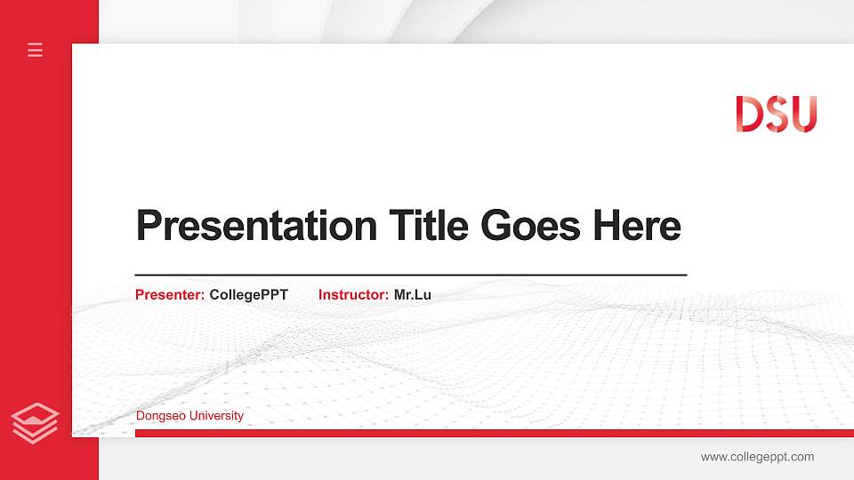 Dongseo University Thesis Proposal/Graduation Defense PPT Template16:9 ratio PPT effect preview image
