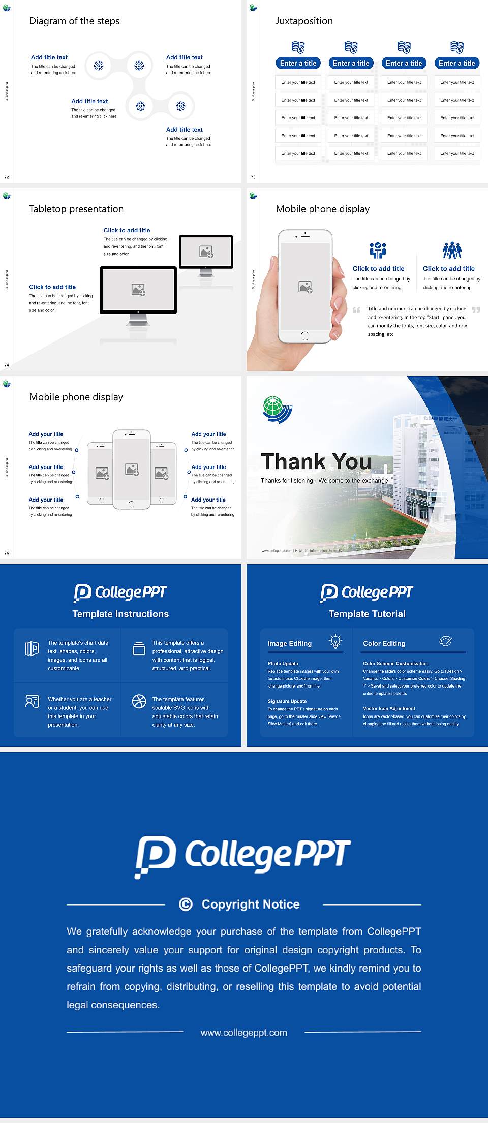 Hokkaido Information University Competition/Entrepreneurship Contest PPT Template4:3 ratio PPT effect preview image9