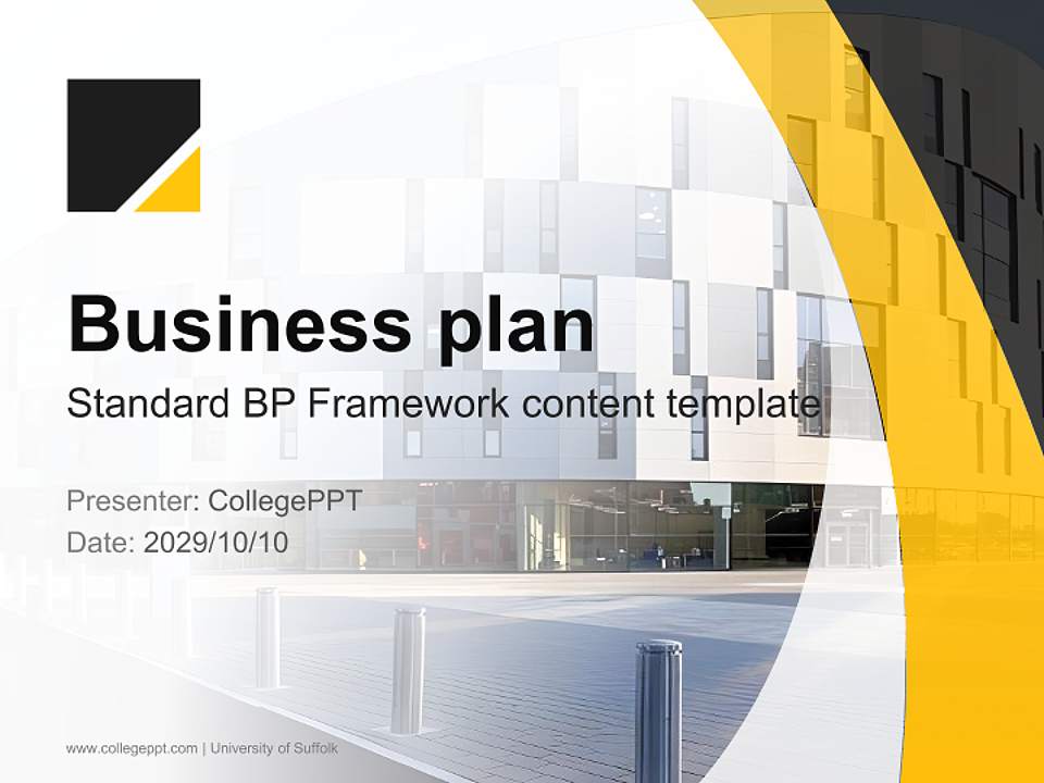 University of Suffolk Competition/Entrepreneurship Contest PPT Template4:3 ratio PPT effect preview image9