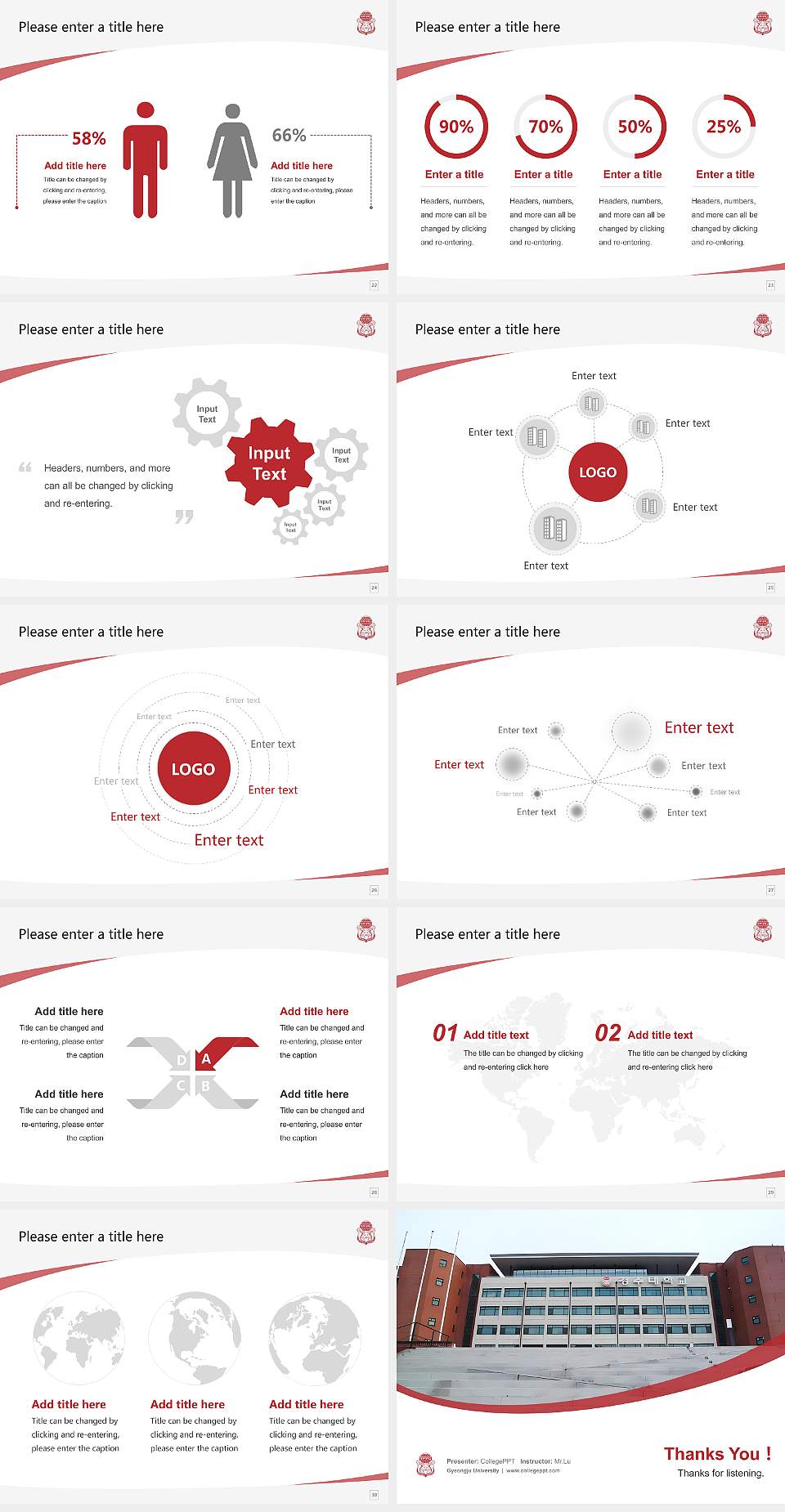 Gyeongju University Course/Courseware Creation PPT Template4:3 ratio PPT effect preview image4