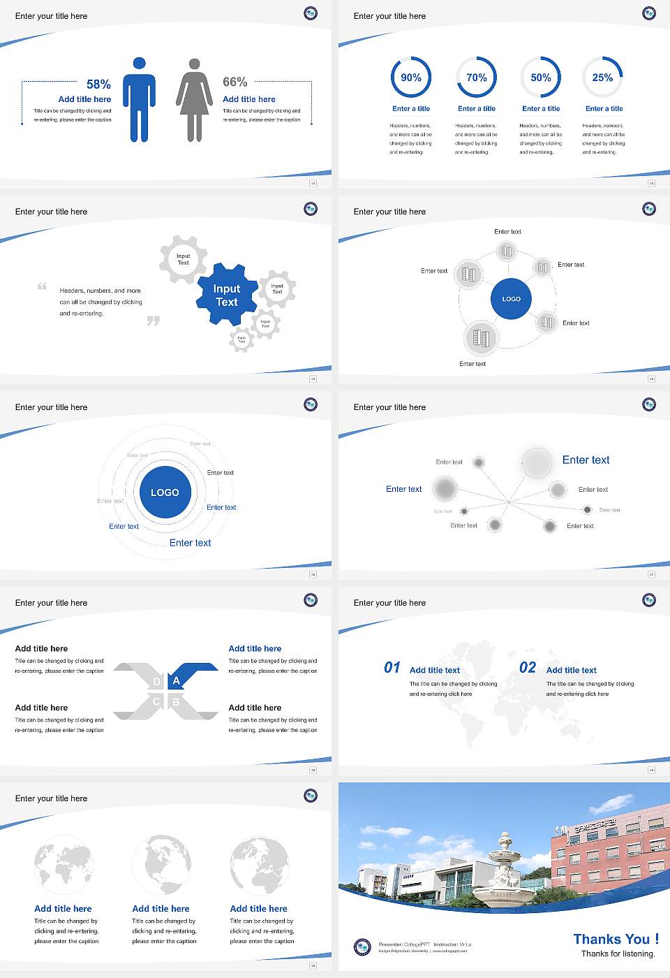 Hallym Polytechnic University Course/Courseware Creation PPT Template16:9 ratio PPT effect preview image4