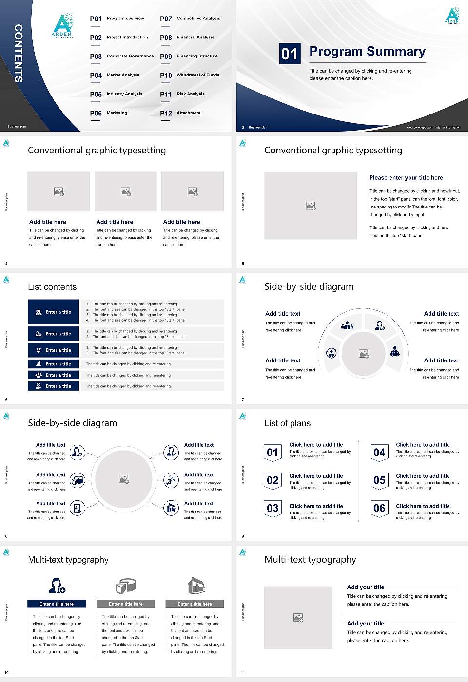 Arden University Competition/Entrepreneurship Contest PPT Template16:9 ratio PPT effect preview image2