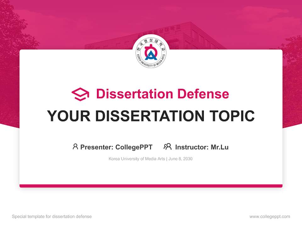 Korea University of Media Arts Graduation Thesis Defense PPT Template4:3 ratio PPT effect preview image7