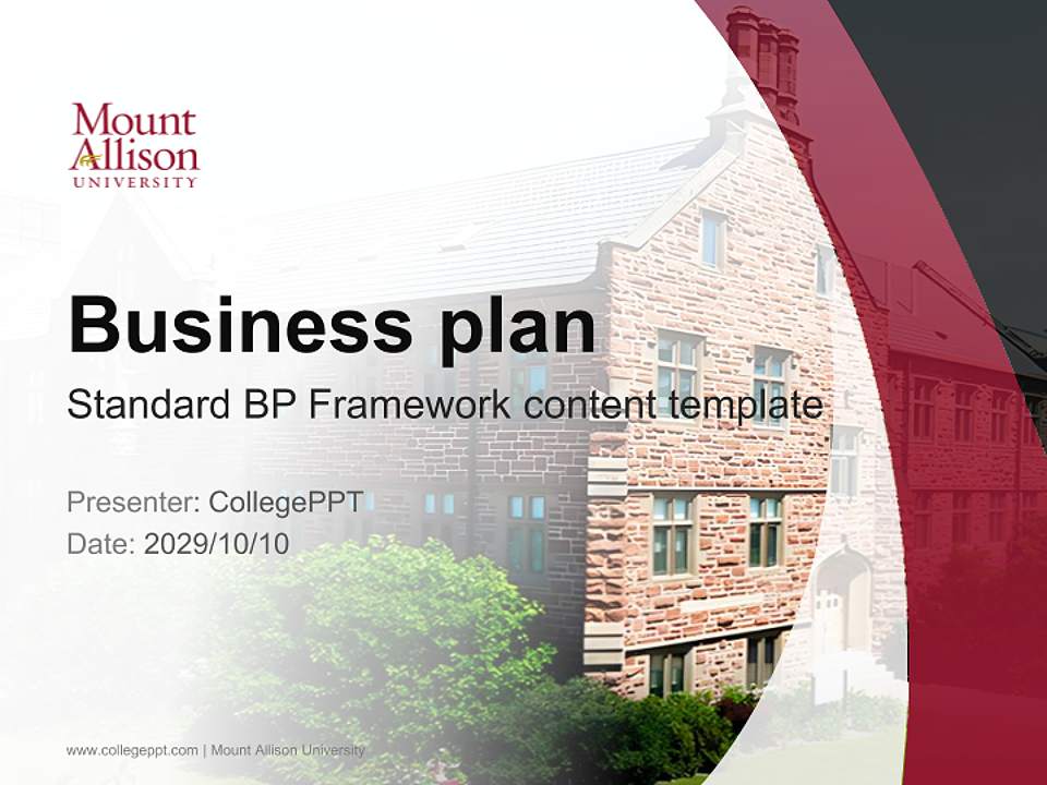 Mount Allison University Competition/Entrepreneurship Contest PPT Template4:3 ratio PPT effect preview image9