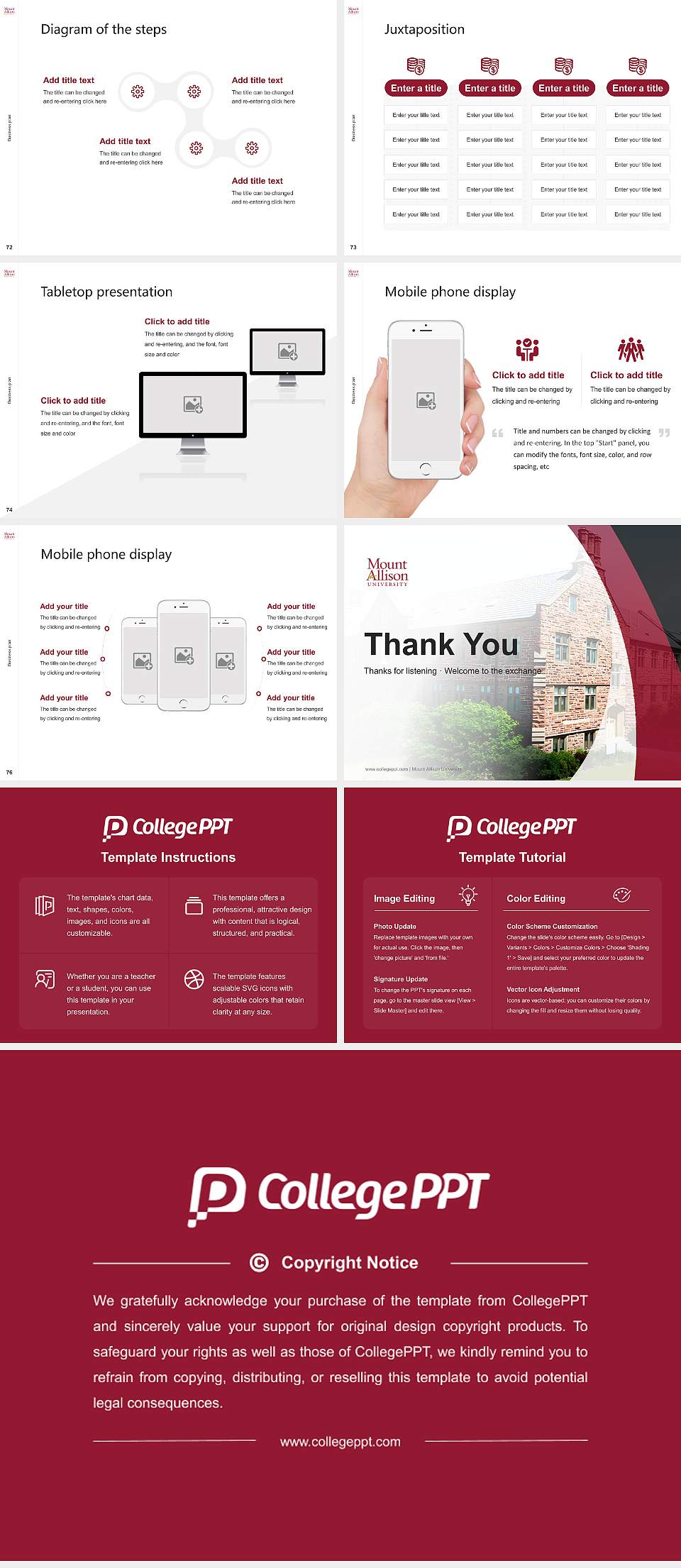 Mount Allison University Competition/Entrepreneurship Contest PPT Template4:3 ratio PPT effect preview image9