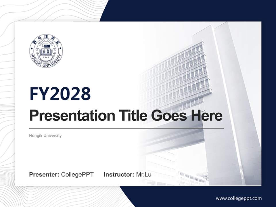 Hongik University Academic Presentation/Research Findings Report PPT Template4:3 ratio PPT effect preview image5