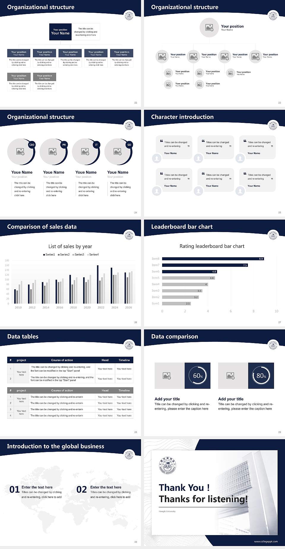 Hongik University Academic Presentation/Research Findings Report PPT Template4:3 ratio PPT effect preview image4