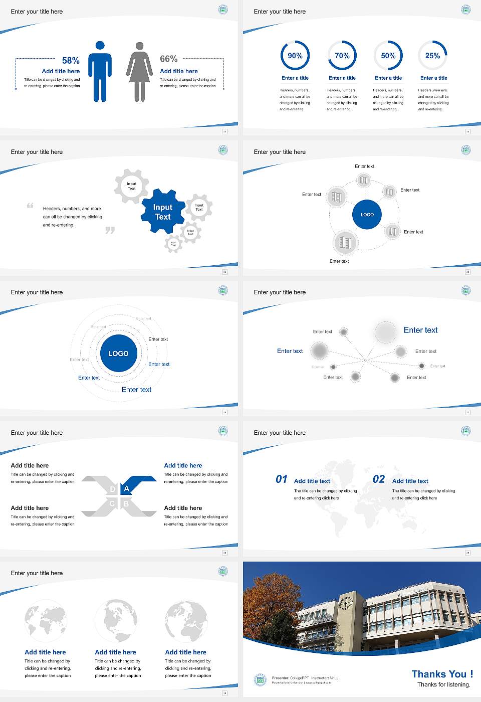Pusan National University Course/Courseware Creation PPT Template16:9 ratio PPT effect preview image4