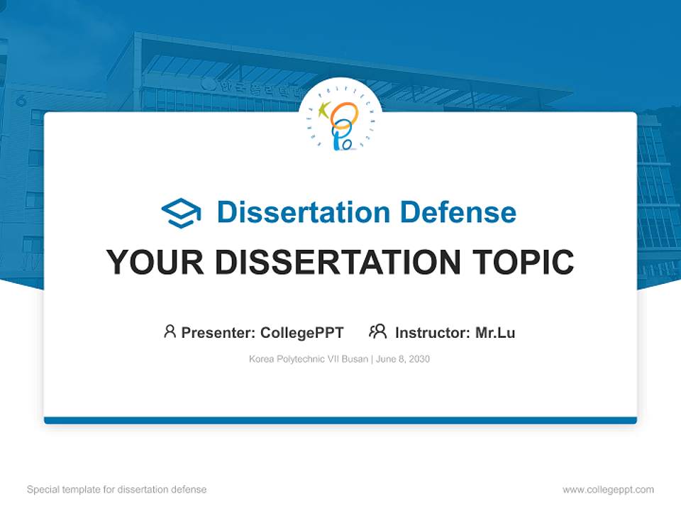 Korea Polytechnic VII Busan Graduation Thesis Defense PPT Template4:3 ratio PPT effect preview image7