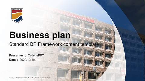 Booth University College Competition/Entrepreneurship Contest PPT Template