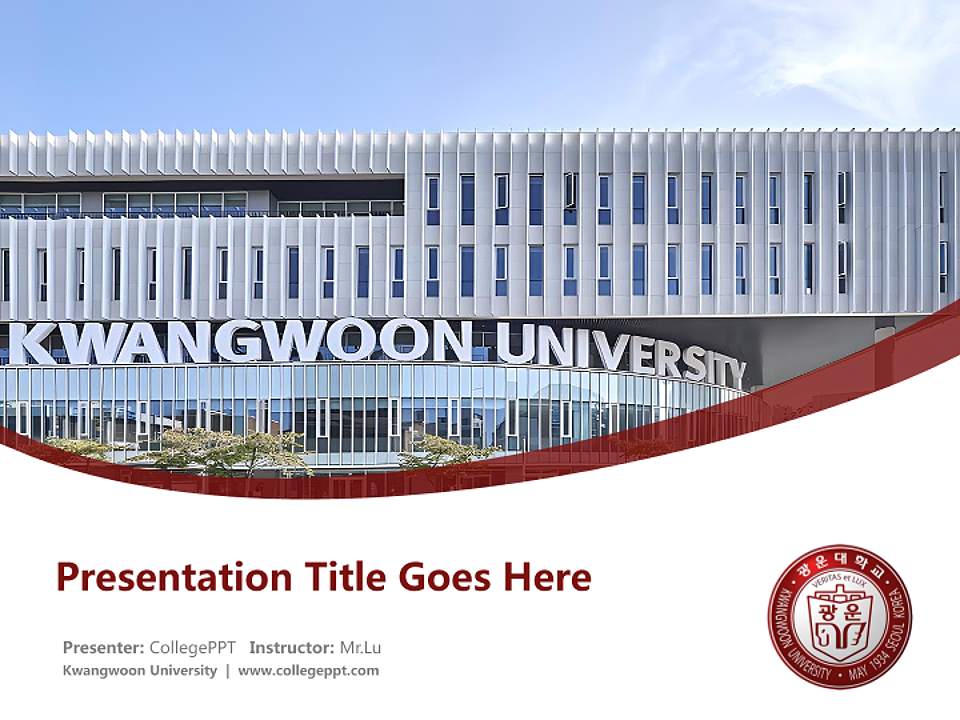 Kwangwoon University Course/Courseware Creation PPT Template4:3 ratio PPT effect preview image5
