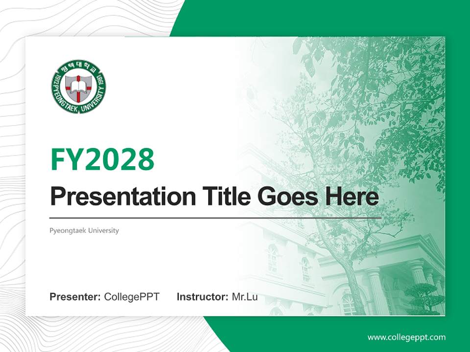 Pyeongtaek University Academic Presentation/Research Findings Report PPT Template4:3 ratio PPT effect preview image5