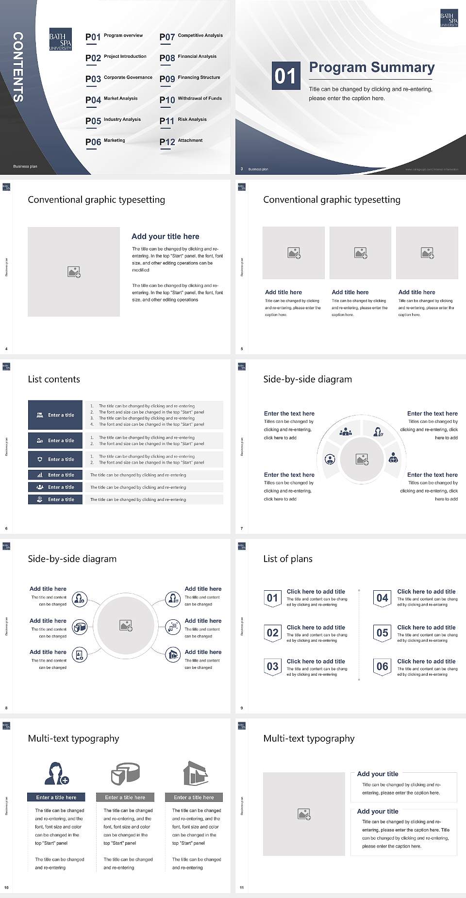 Bath Spa University Competition/Entrepreneurship Contest PPT Template4:3 ratio PPT effect preview image2