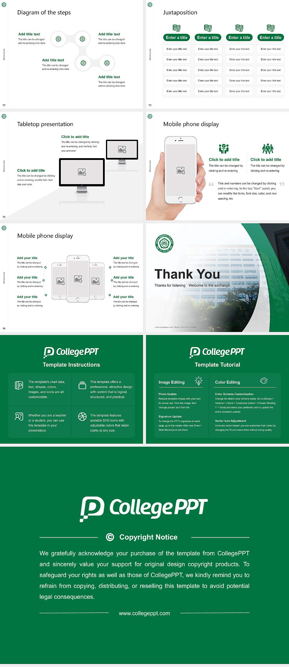 Busan Women’s College Competition/Entrepreneurship Contest PPT Template4:3 ratio PPT effect preview image9