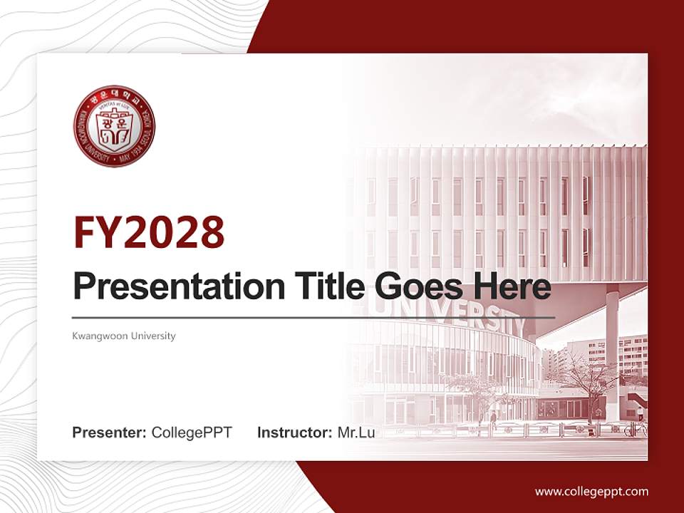 Kwangwoon University Academic Presentation/Research Findings Report PPT Template4:3 ratio PPT effect preview image5