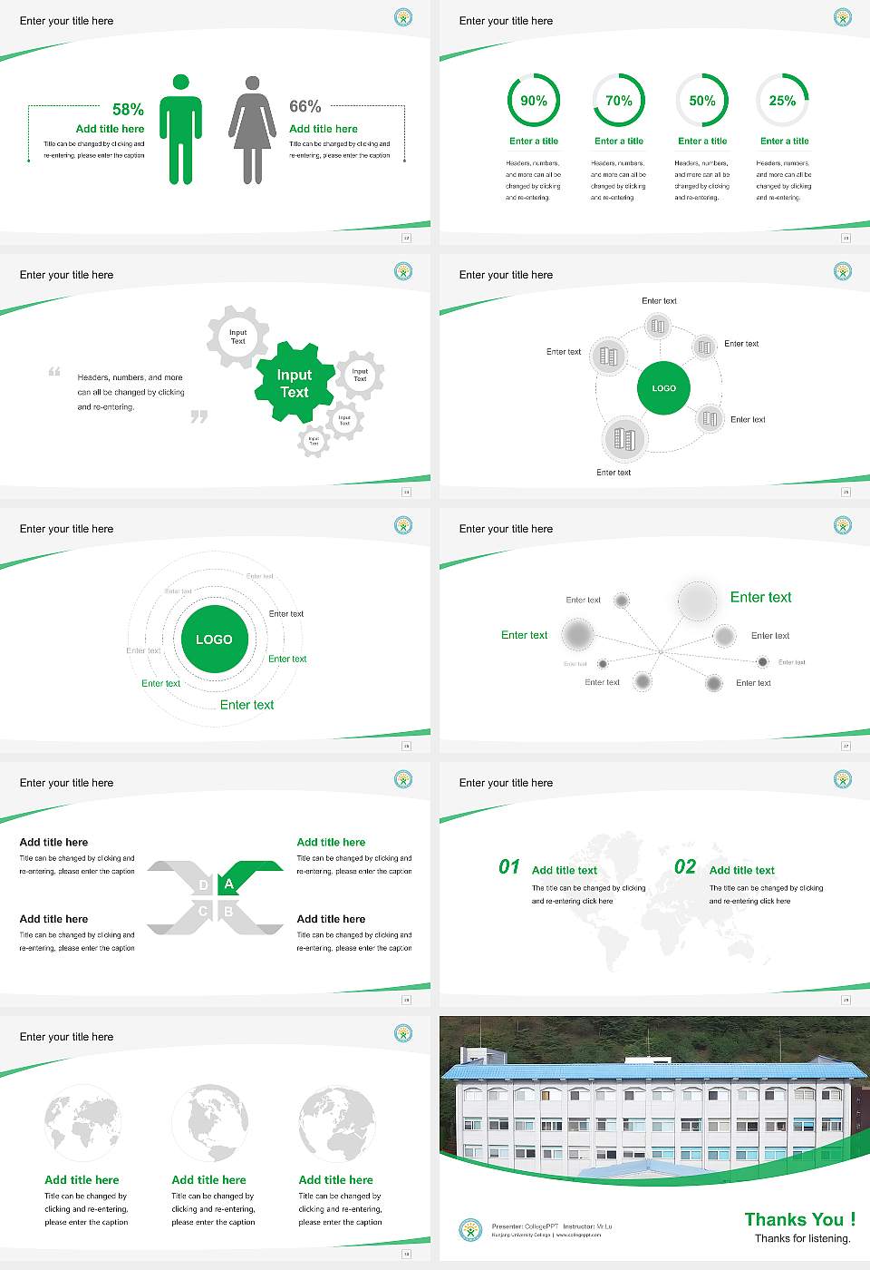 Kunjang University College Course/Courseware Creation PPT Template16:9 ratio PPT effect preview image4