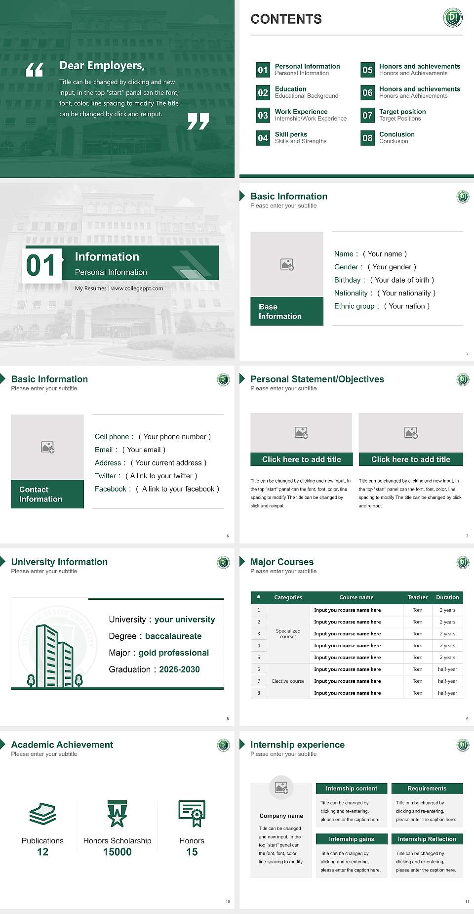 Dongnam Health University Resume PPT Template4:3 ratio PPT effect preview image2