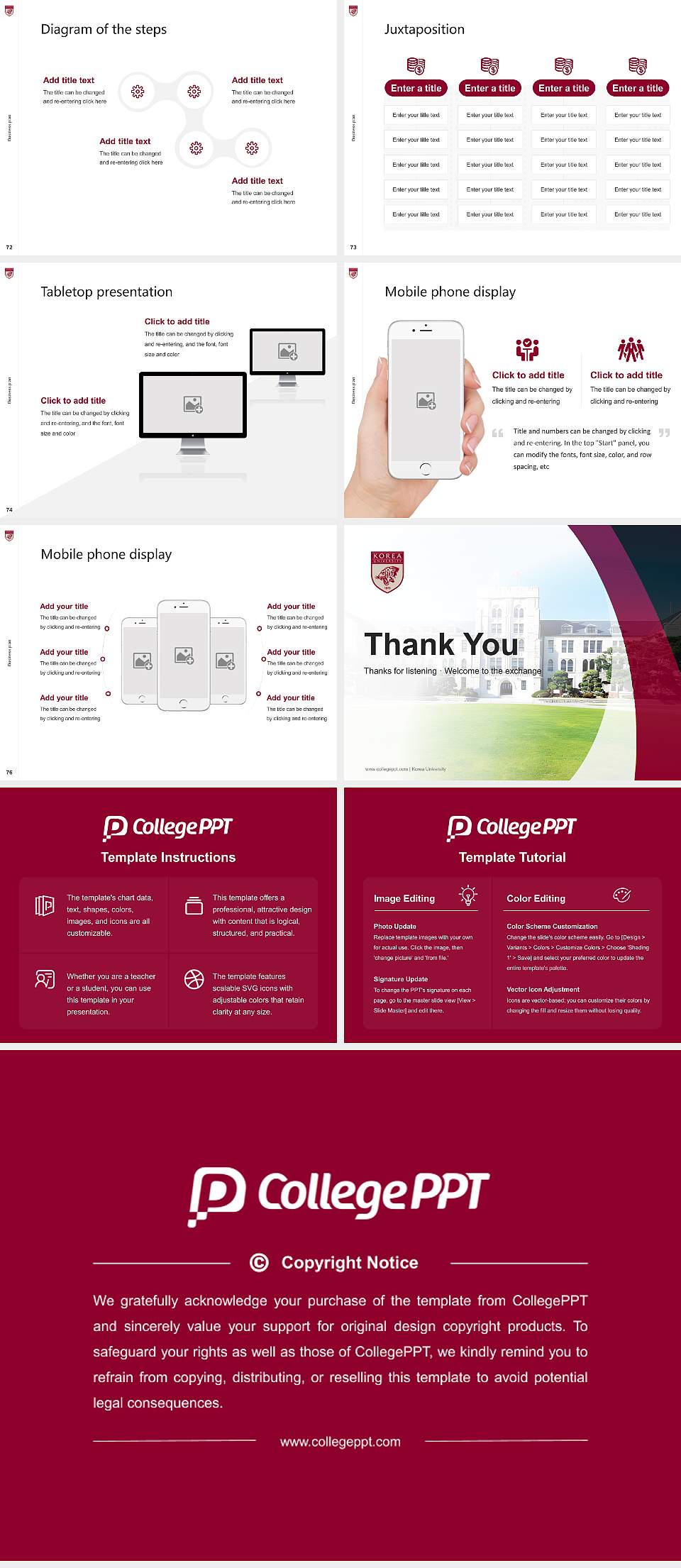 Korea University Competition/Entrepreneurship Contest PPT Template4:3 ratio PPT effect preview image9