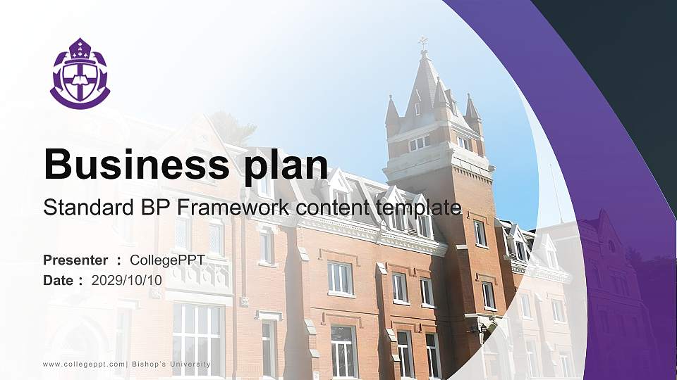 Bishop’s University Competition/Entrepreneurship Contest PPT Template16:9 ratio PPT effect preview image1