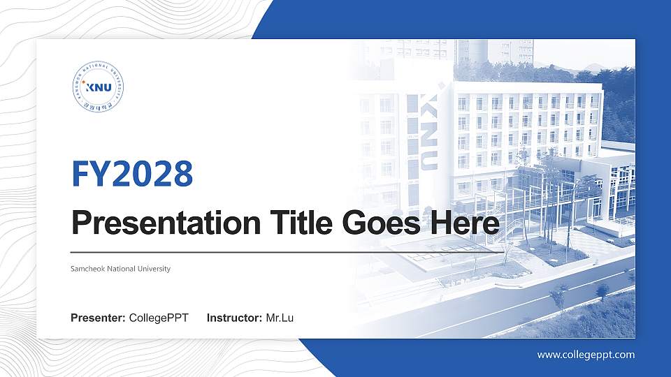 Samcheok National University Academic Presentation/Research Findings Report PPT Template16:9 ratio PPT effect preview image