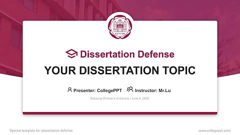 Duksung Women’s University Graduation Thesis Defense PPT Template