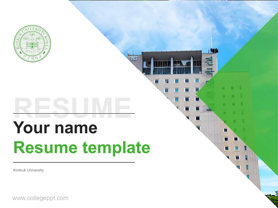 Konkuk University Resume PPT Template4:3 ratio PPT effect preview image5