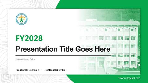Kunjang University College Academic Presentation/Research Findings Report PPT Template