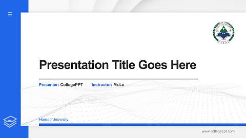 Hanseo University Thesis Proposal/Graduation Defense PPT Template