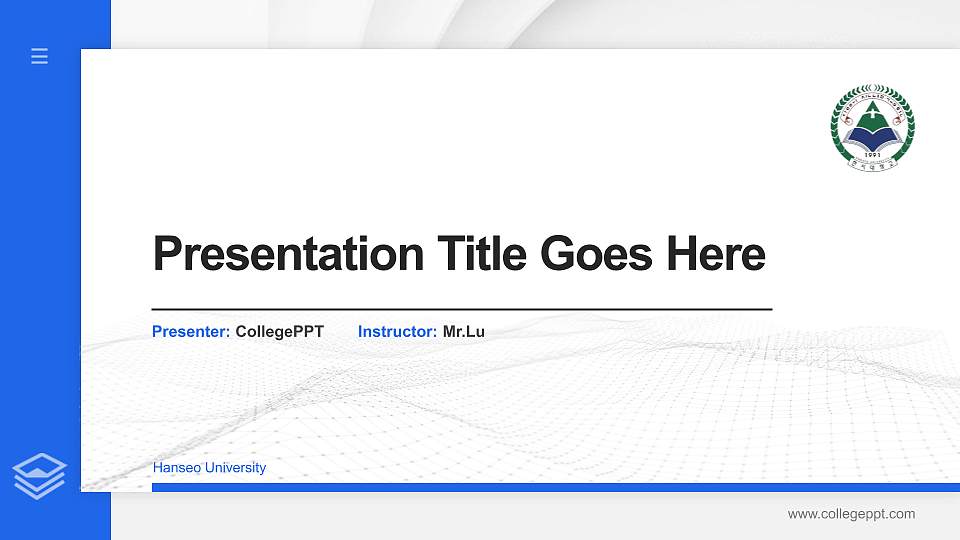 Hanseo University Thesis Proposal/Graduation Defense PPT Template16:9 ratio PPT effect preview image