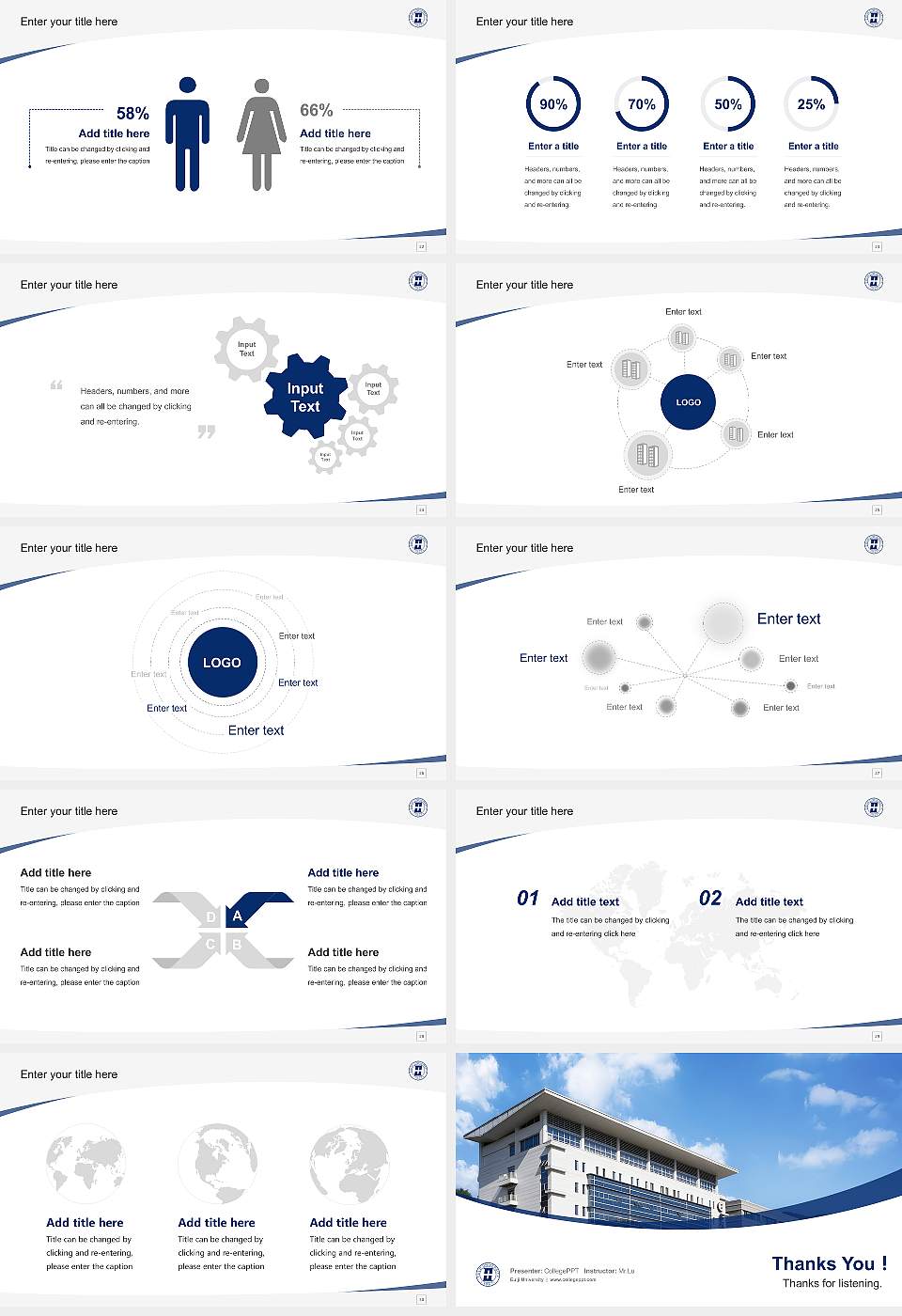 Eulji University Course/Courseware Creation PPT Template16:9 ratio PPT effect preview image4