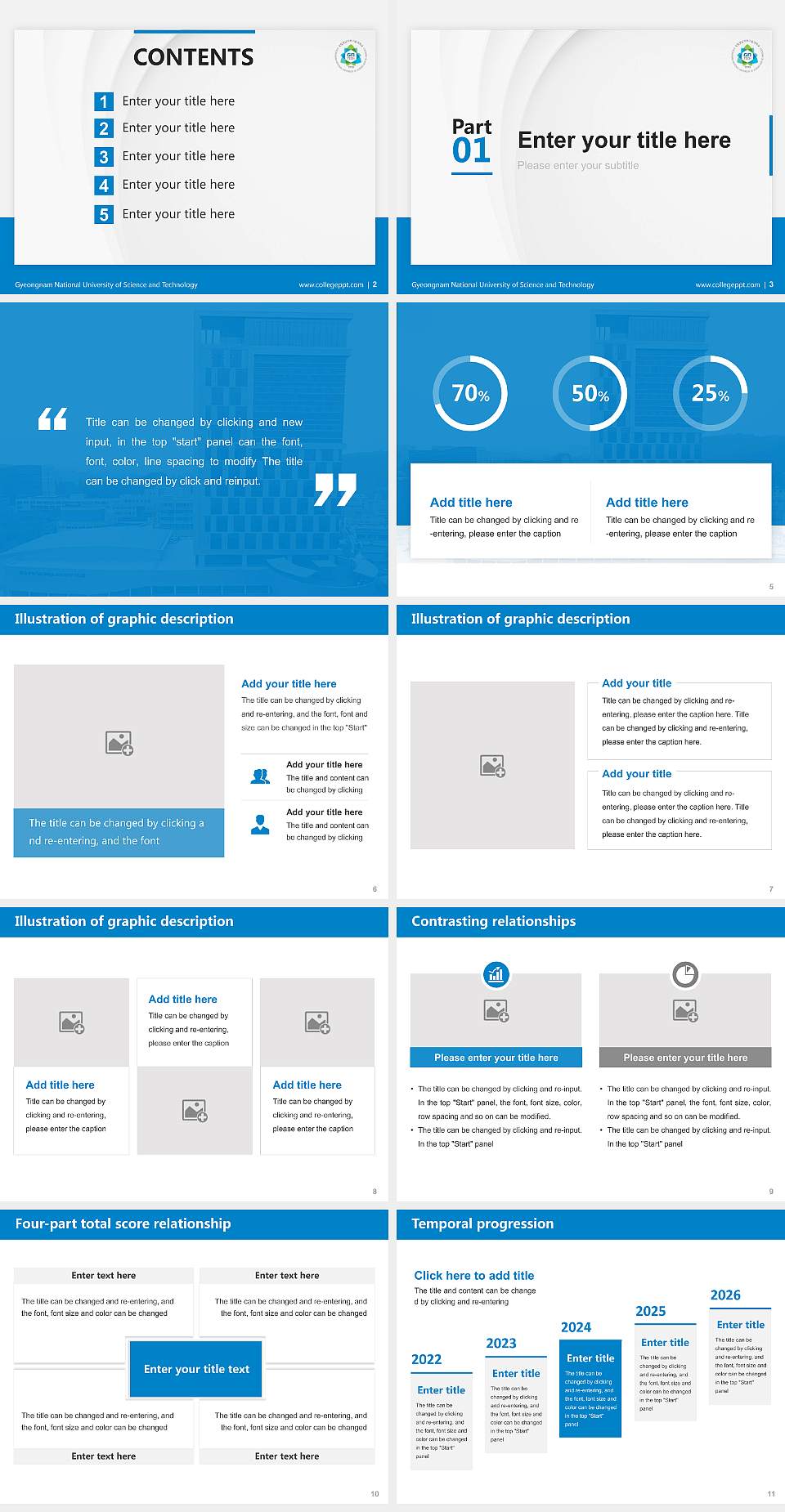 Gyeongnam National University of Science and Technology Thesis Proposal/Graduation Defense PPT Template4:3 ratio PPT effect preview image2