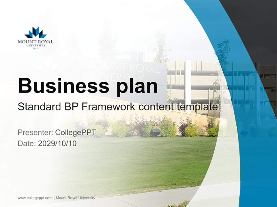 Mount Royal University Competition/Entrepreneurship Contest PPT Template4:3 ratio PPT effect preview image9