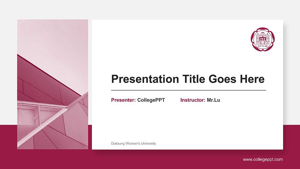 Duksung Women’s University General Purpose PPT Template16:9 ratio PPT effect preview image