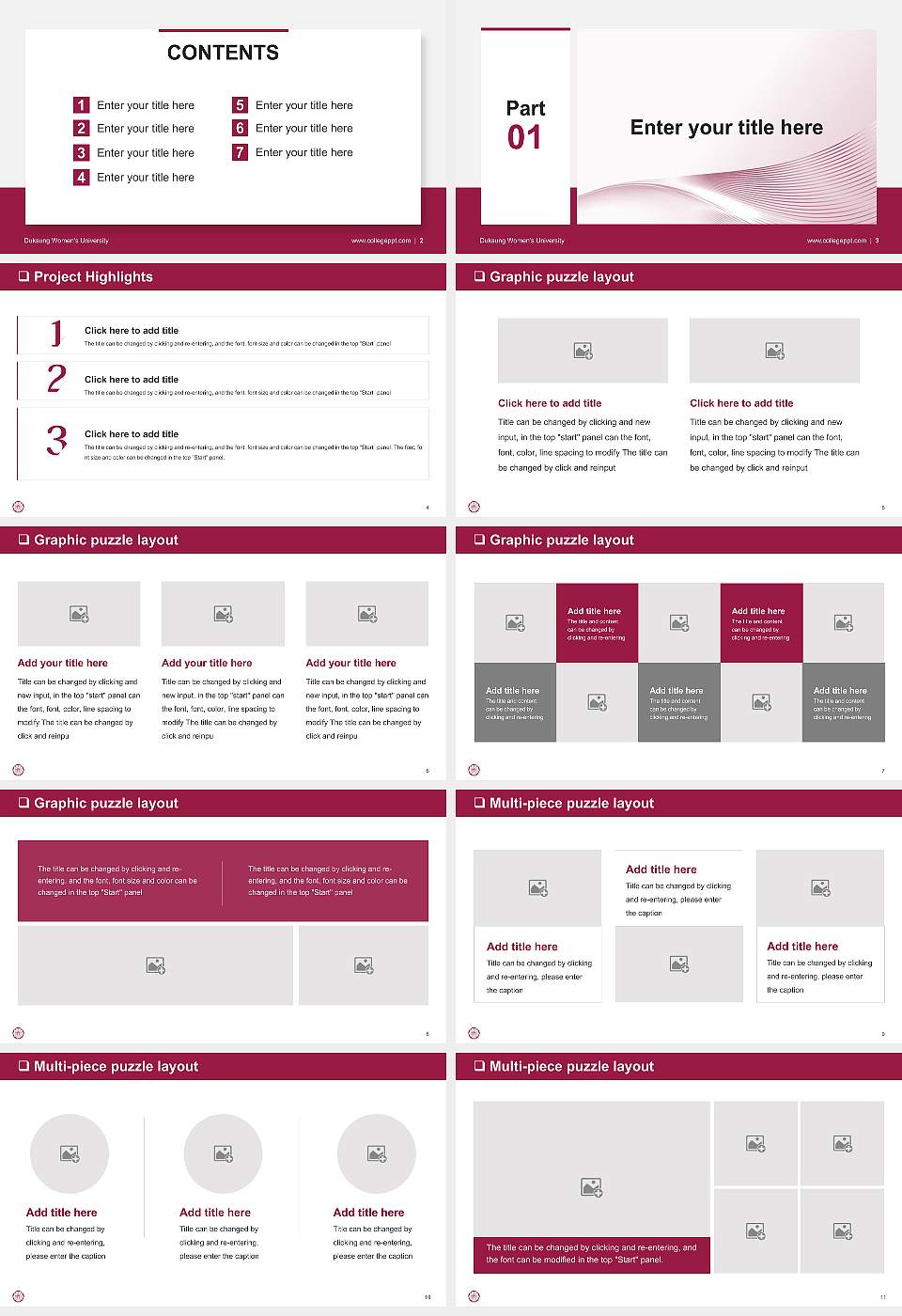 Duksung Women’s University General Purpose PPT Template16:9 ratio PPT effect preview image2