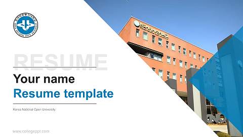 Korea National Open University Resume PPT Template