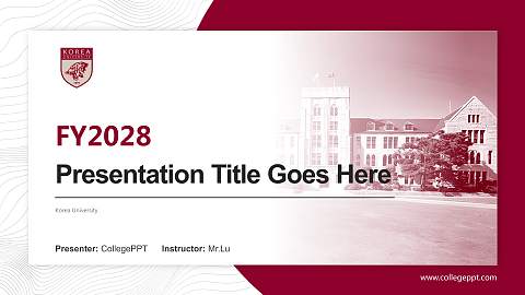 Korea University Academic Presentation/Research Findings Report PPT Template