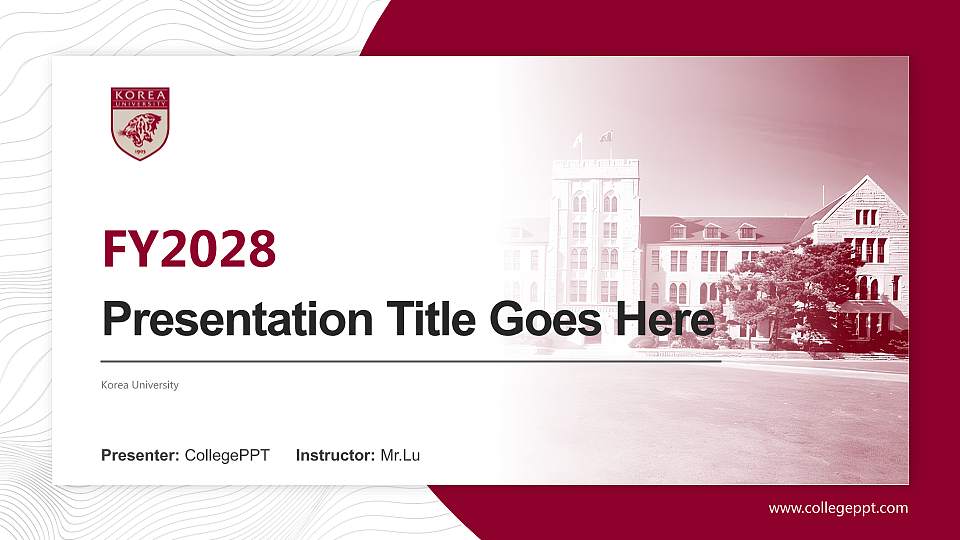 Korea University Academic Presentation/Research Findings Report PPT Template16:9 ratio PPT effect preview image