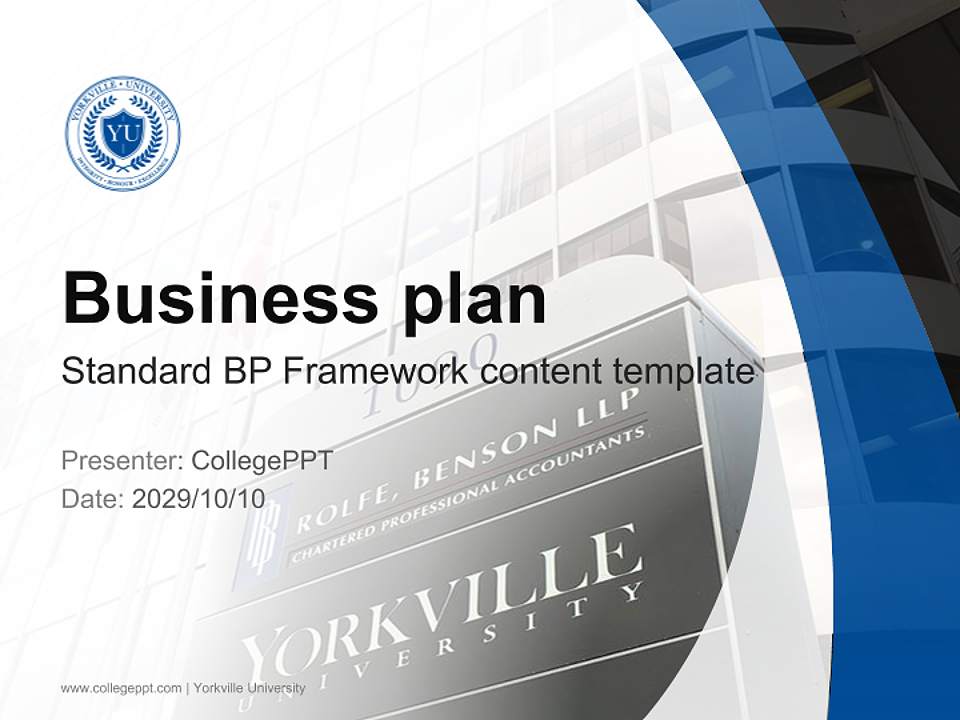 Yorkville University Competition/Entrepreneurship Contest PPT Template4:3 ratio PPT effect preview image9