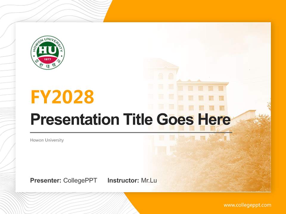 Howon University Academic Presentation/Research Findings Report PPT Template4:3 ratio PPT effect preview image5