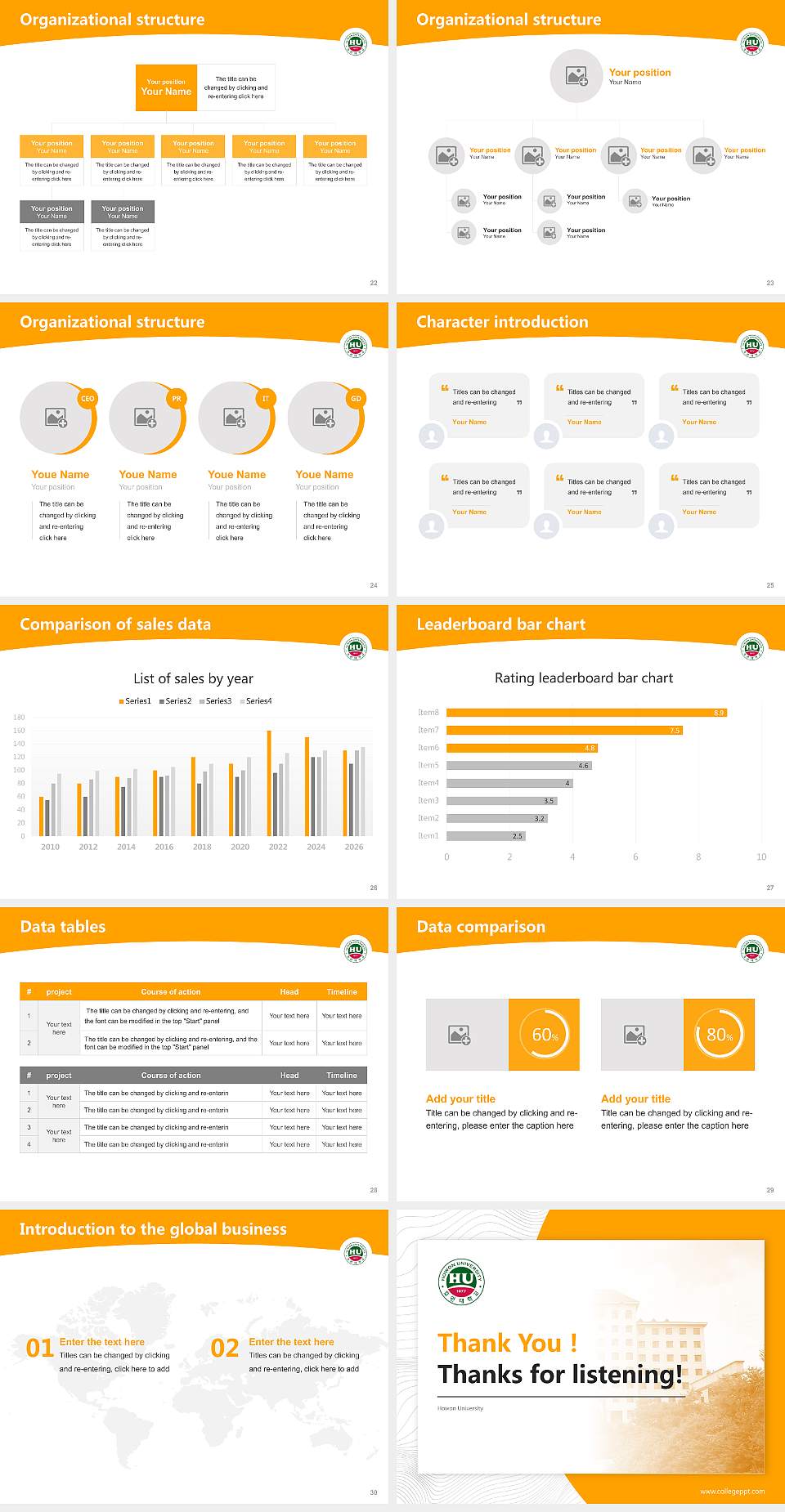 Howon University Academic Presentation/Research Findings Report PPT Template4:3 ratio PPT effect preview image4