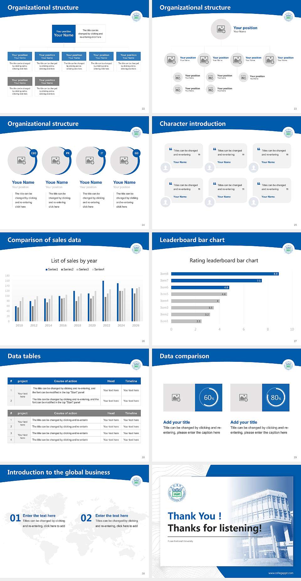 Pusan National University Academic Presentation/Research Findings Report PPT Template4:3 ratio PPT effect preview image4