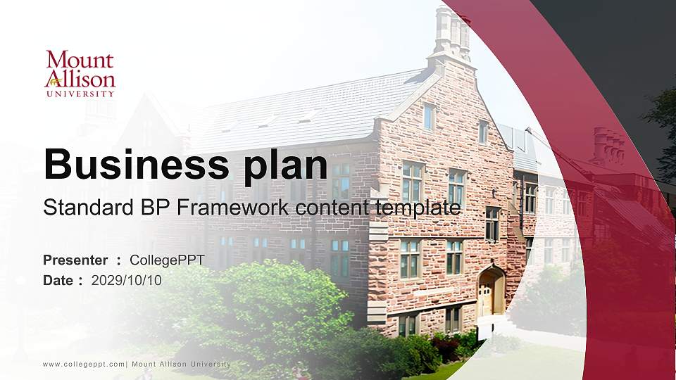 Mount Allison University Competition/Entrepreneurship Contest PPT Template16:9 ratio PPT effect preview image