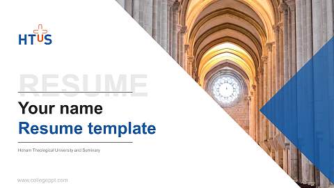 Honam Theological University and Seminary Resume PPT Template