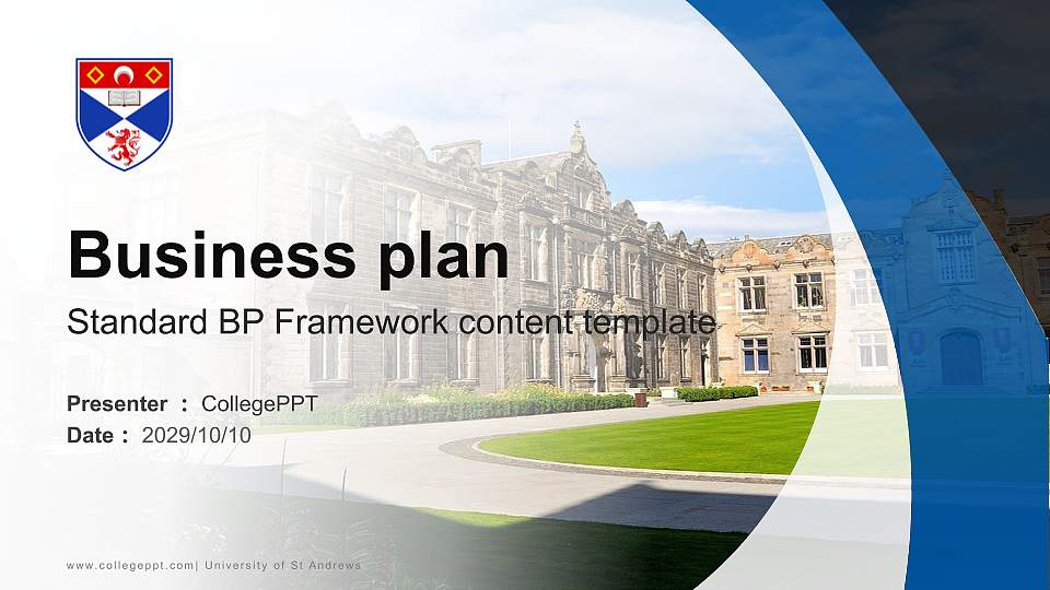 University of St Andrews Competition/Entrepreneurship Contest PPT Template16:9 ratio PPT effect preview image