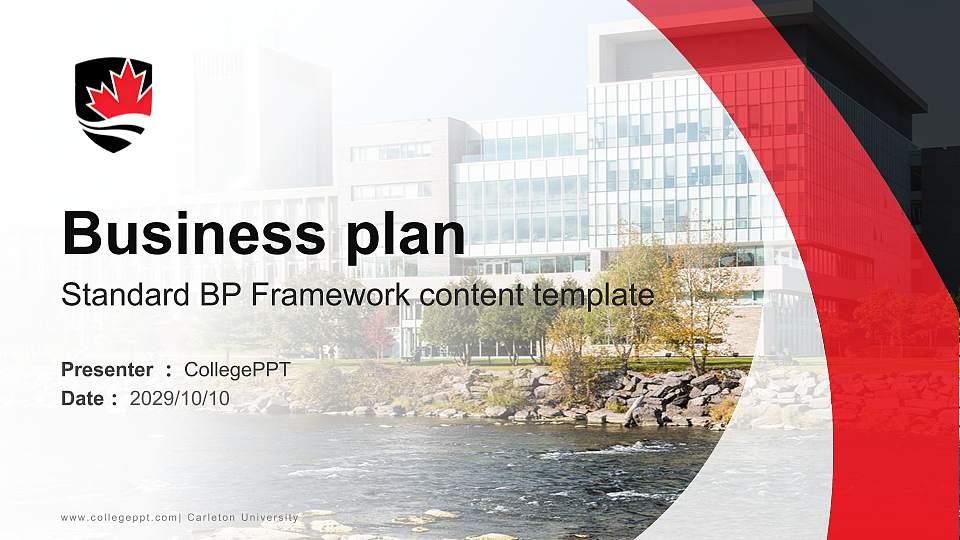 Carleton University Competition/Entrepreneurship Contest PPT Template16:9 ratio PPT effect preview image