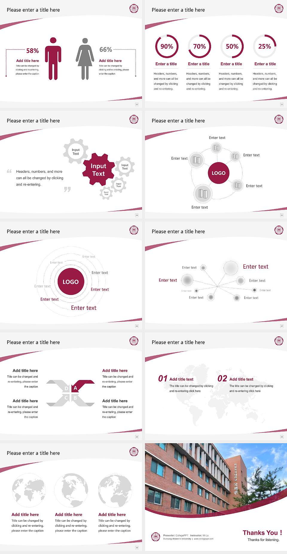Duksung Women’s University Course/Courseware Creation PPT Template4:3 ratio PPT effect preview image4